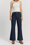Cotton Blend Super High Rise Wide Leg Jean