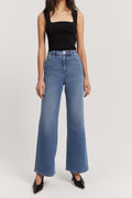 Cotton Blend Super High Wide Leg Jean