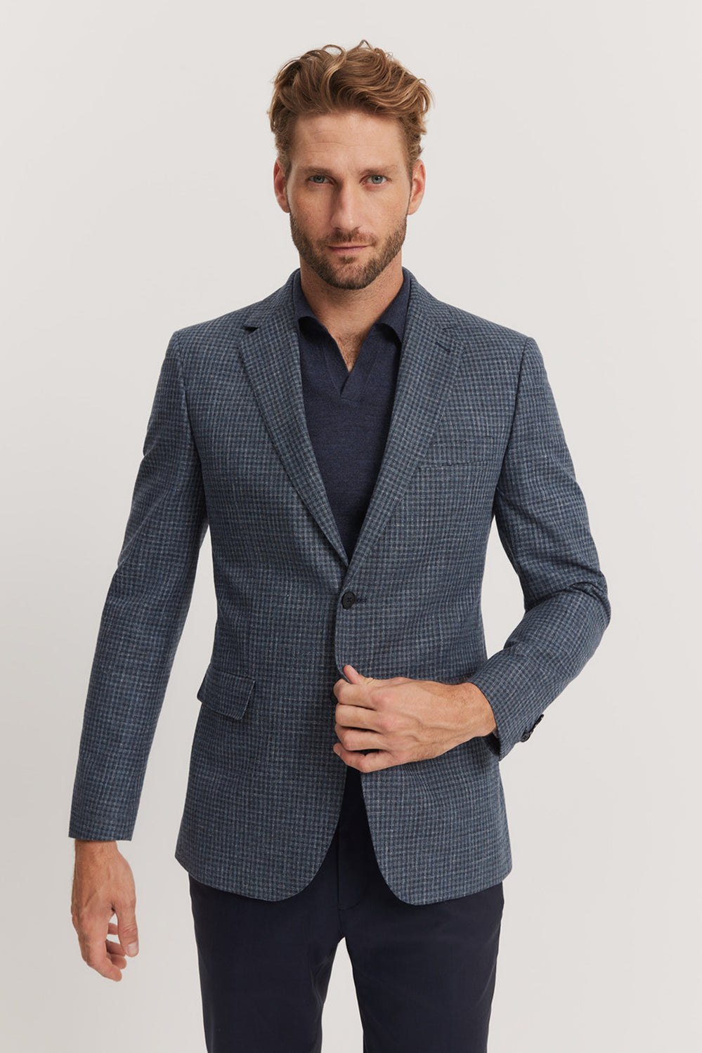 Regular Fit Tonal Check Blazer