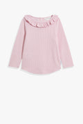 Polyester Blend Soft Frill T-Shirt