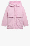 Polyester Fur Trim Raincoat