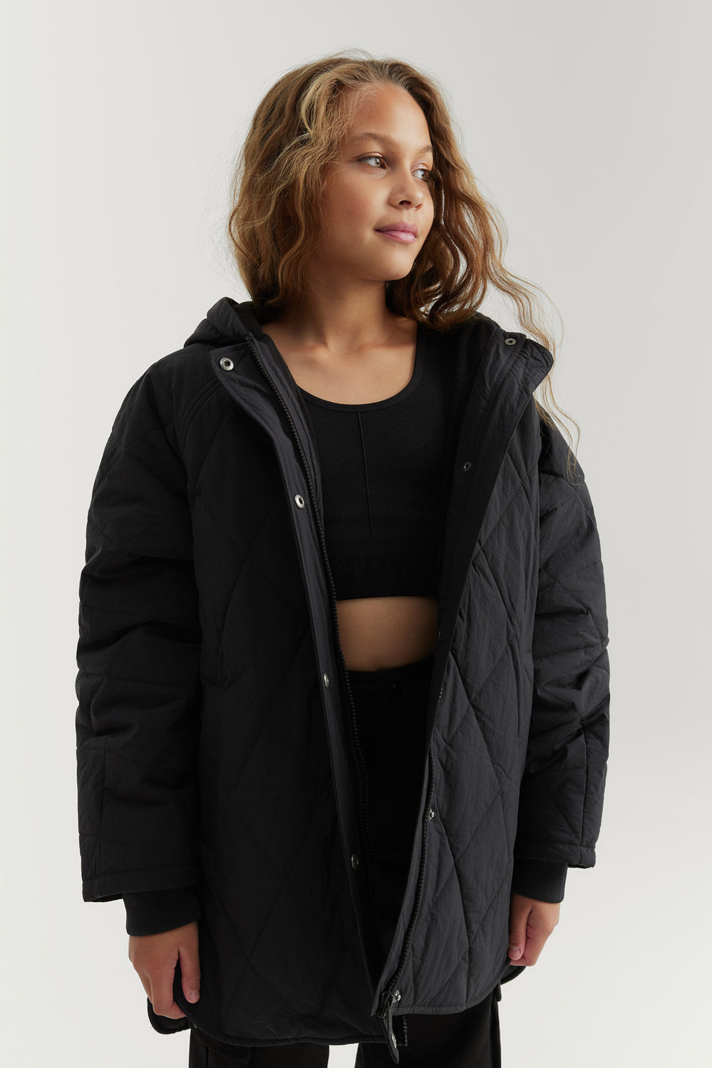 Teen Nylon Oversized Quilt Puffer
