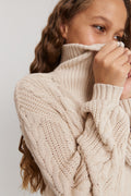 Teen Cable Half Zip Knit
