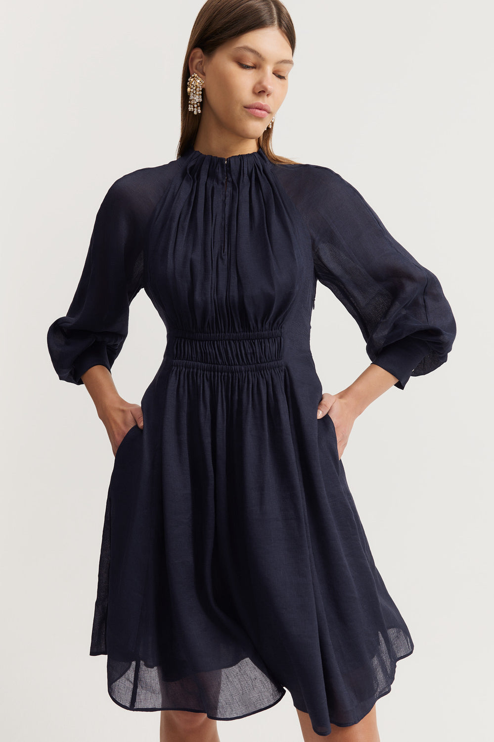 Gathered Mini Dress