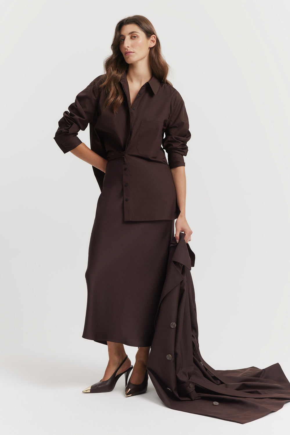 Satin Midi Skirt