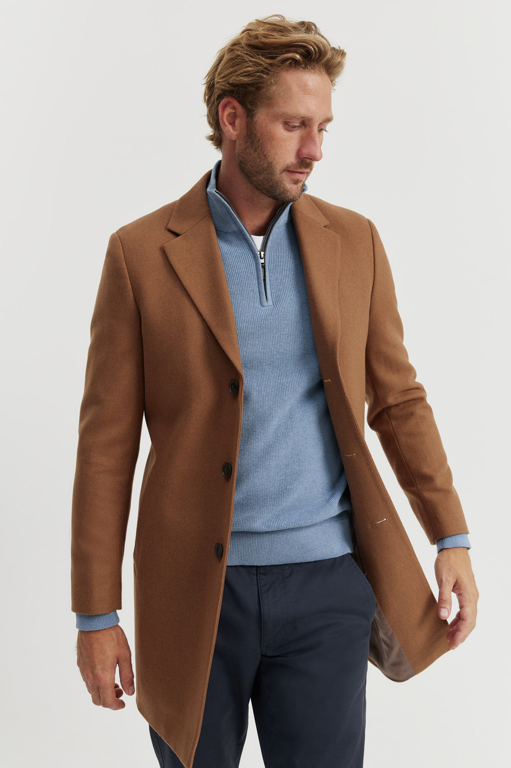 Cotton Textured Half Zip Knit