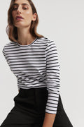 Long Sleeve Cotton Slub Stripe T-Shirt
