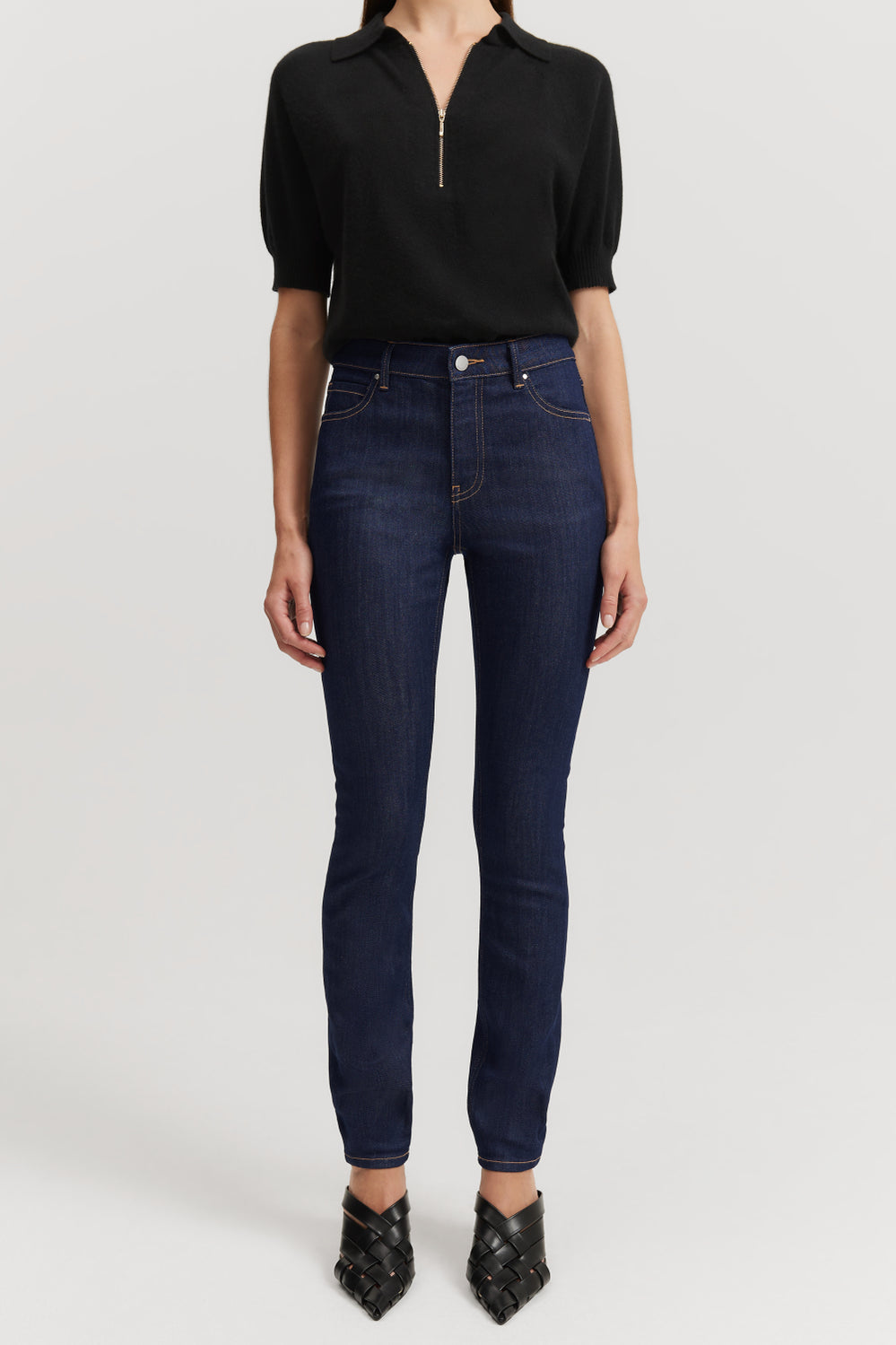 Cotton Blend Mid Rise Skinny Jean