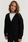 Teen Longline Cable Cardigan
