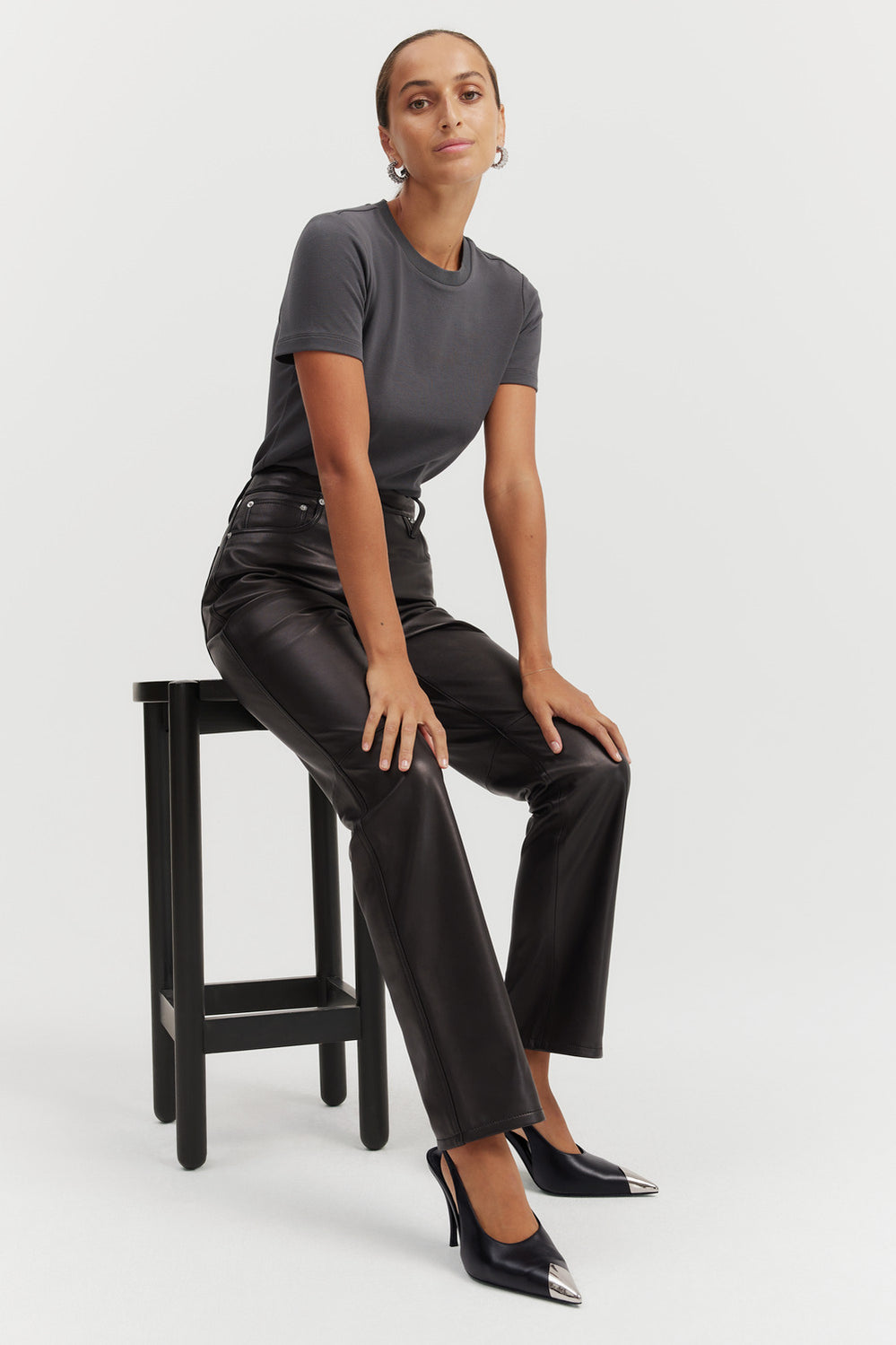 Leather Five Pocket Pant