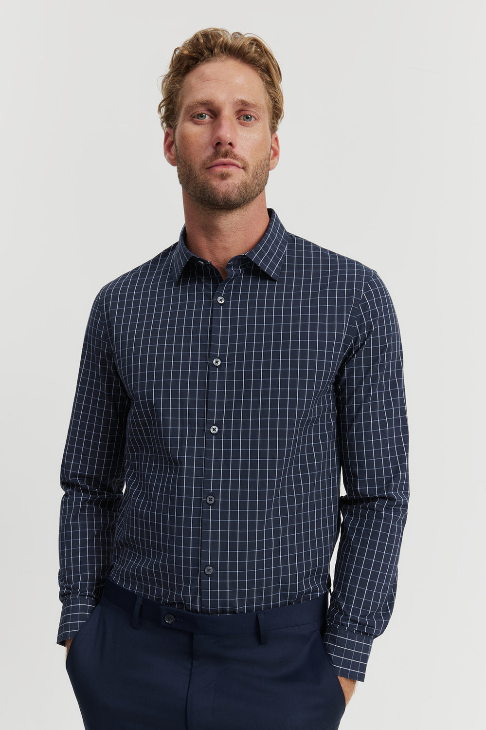 Tailored Fit Contrast Check Shirt