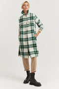 Pocket Detail Check Coat