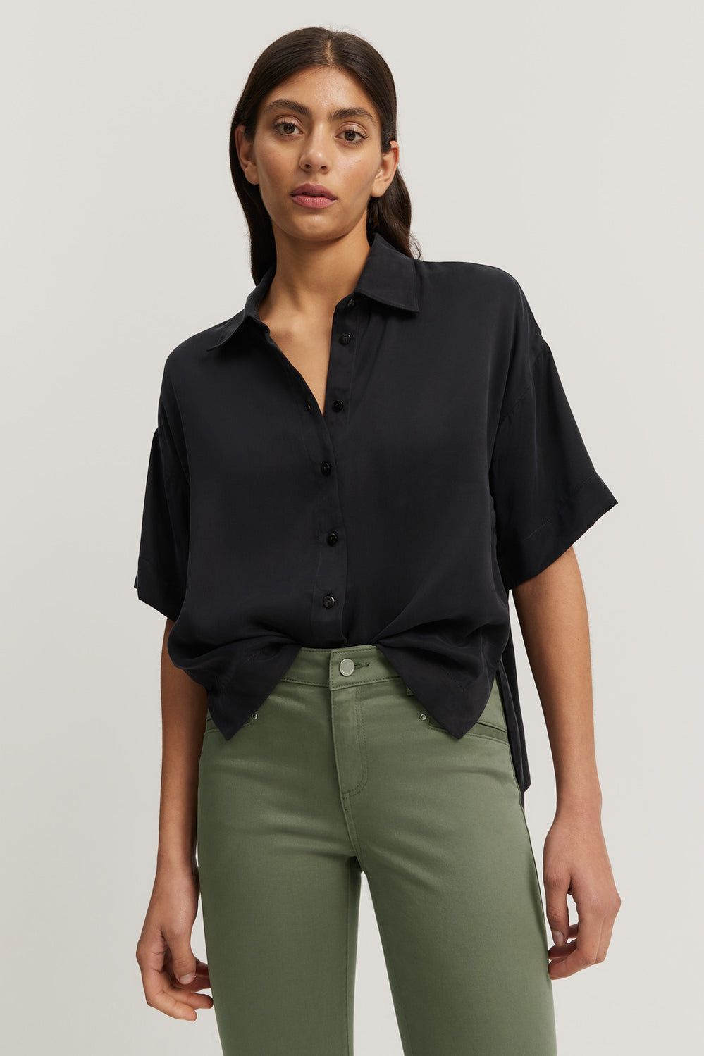 Cupro Button Detail Shirt