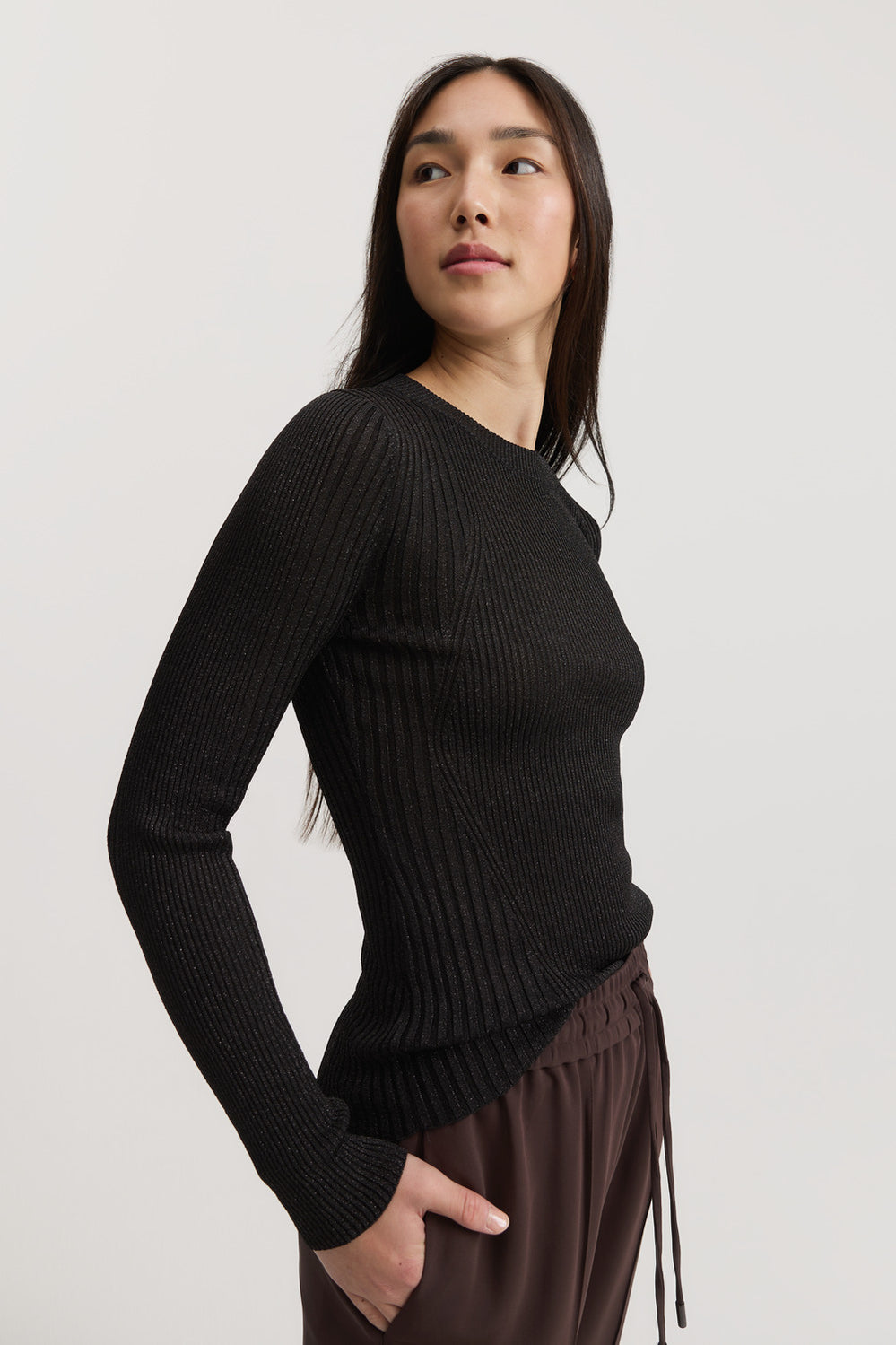 Metallic Long Sleeve Top