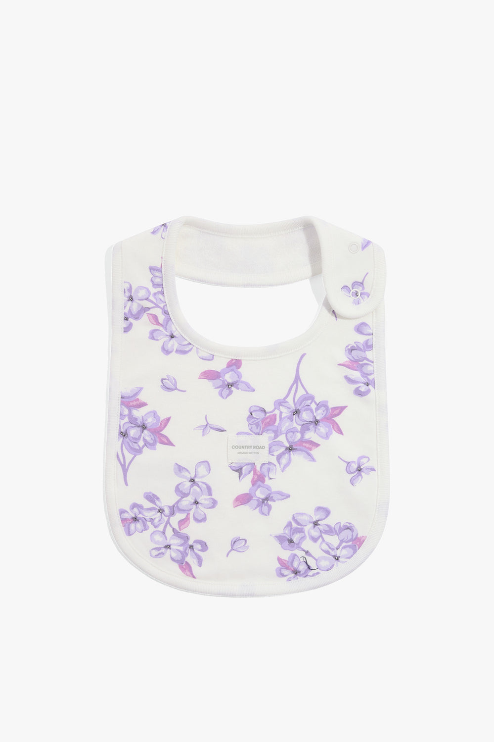 Cotton Violet Flower Bib