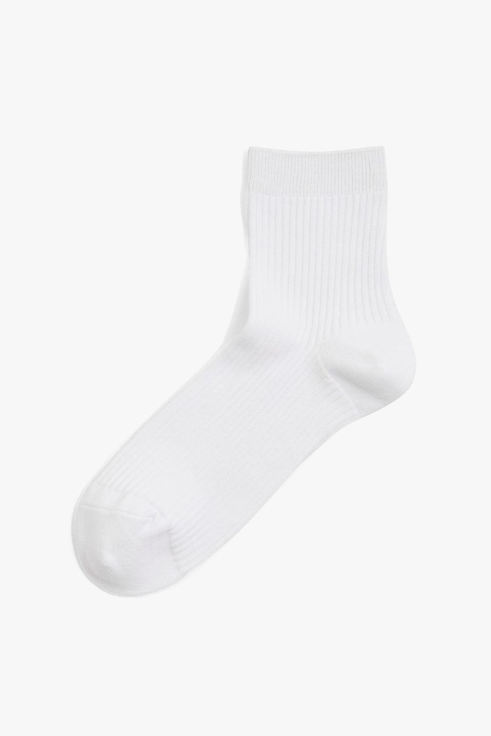 Cotton Blend Ribbed Quarter Crew Sock