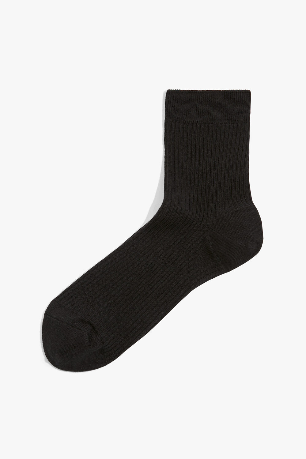 Cotton Blend Ribbed Quarter Crew Sock