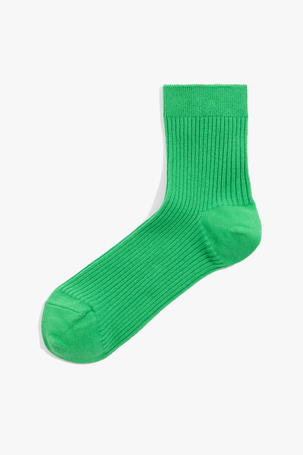 Cotton Blend Ribbed Quarter Crew Sock