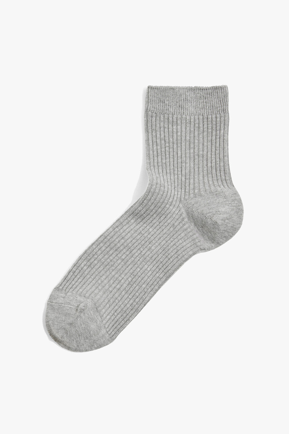 Cotton Blend Ribbed Quarter Crew Sock