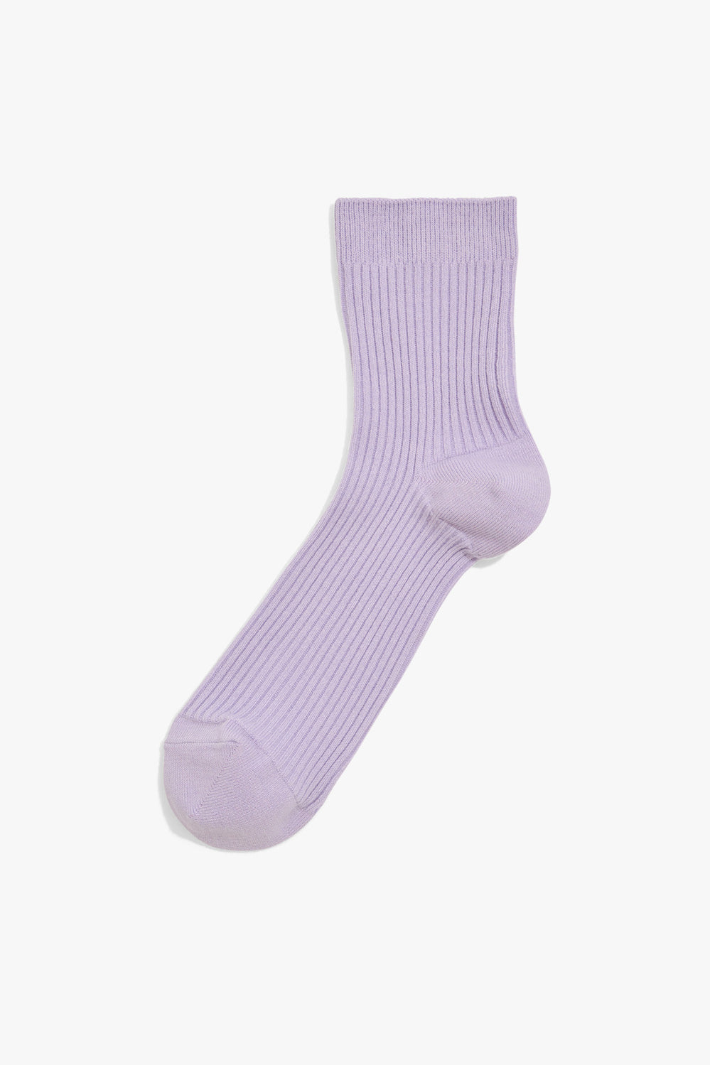Cotton Blend Ribbed Quarter Crew Sock