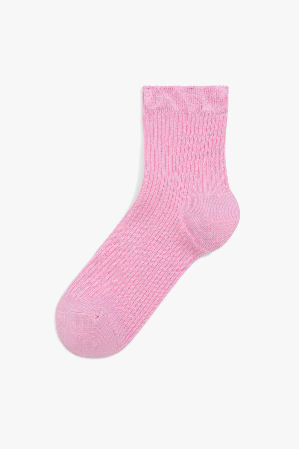 Cotton Blend Ribbed Quarter Crew Sock