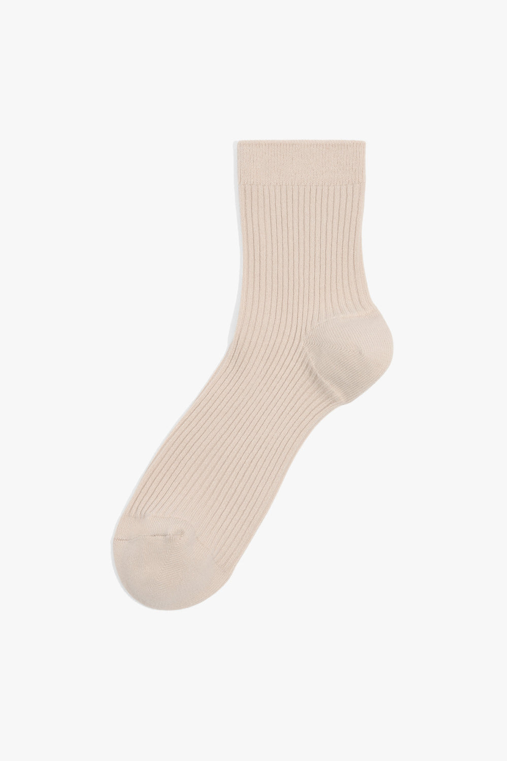 Cotton Blend Ribbed Quarter Crew Sock