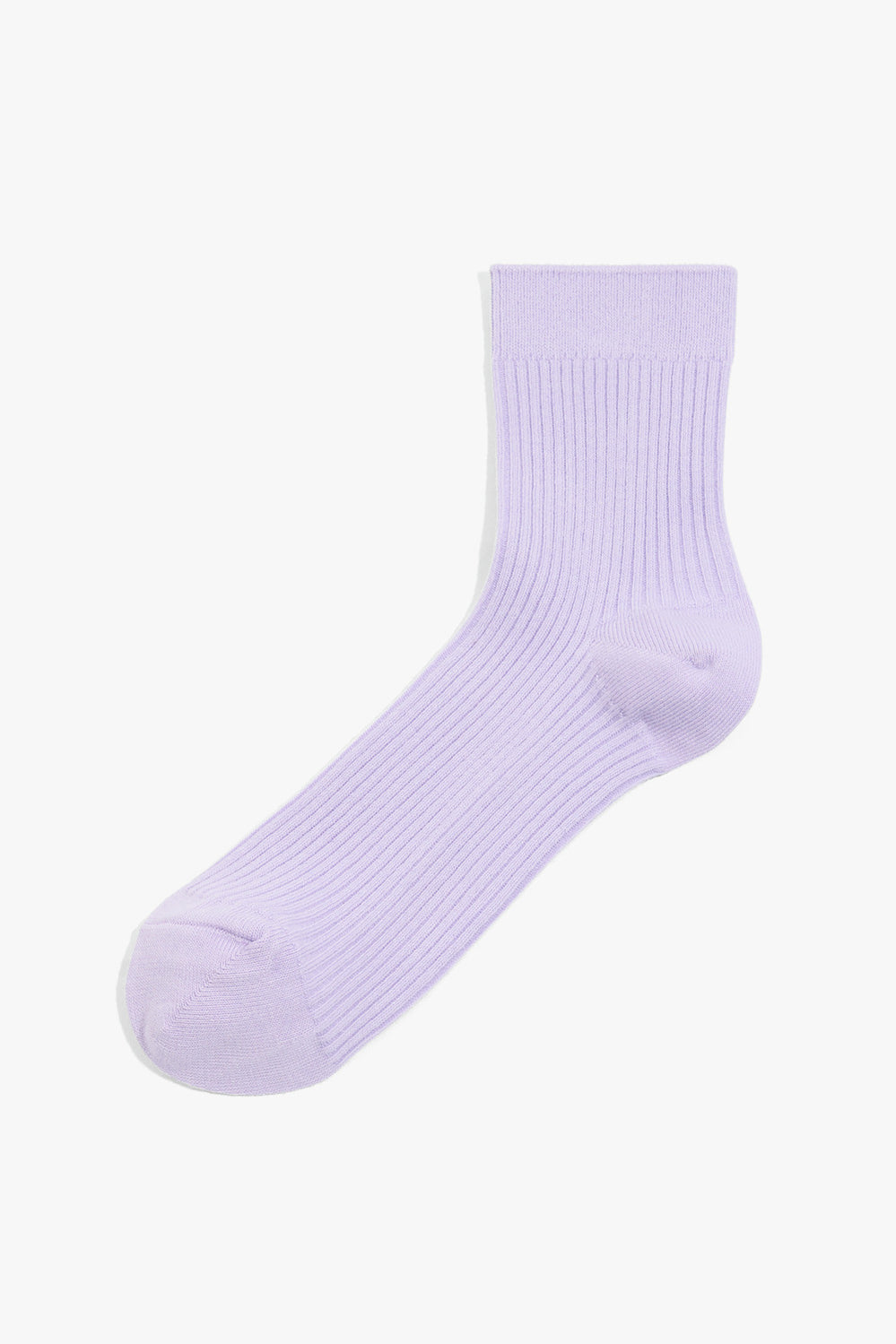 Cotton Blend Ribbed Quarter Crew Sock