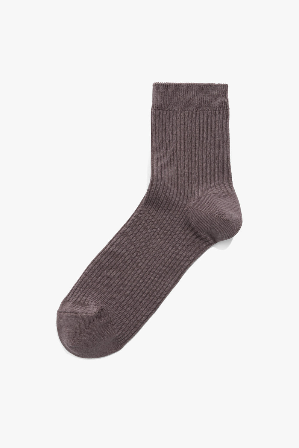 Cotton Blend Ribbed Quarter Crew Sock