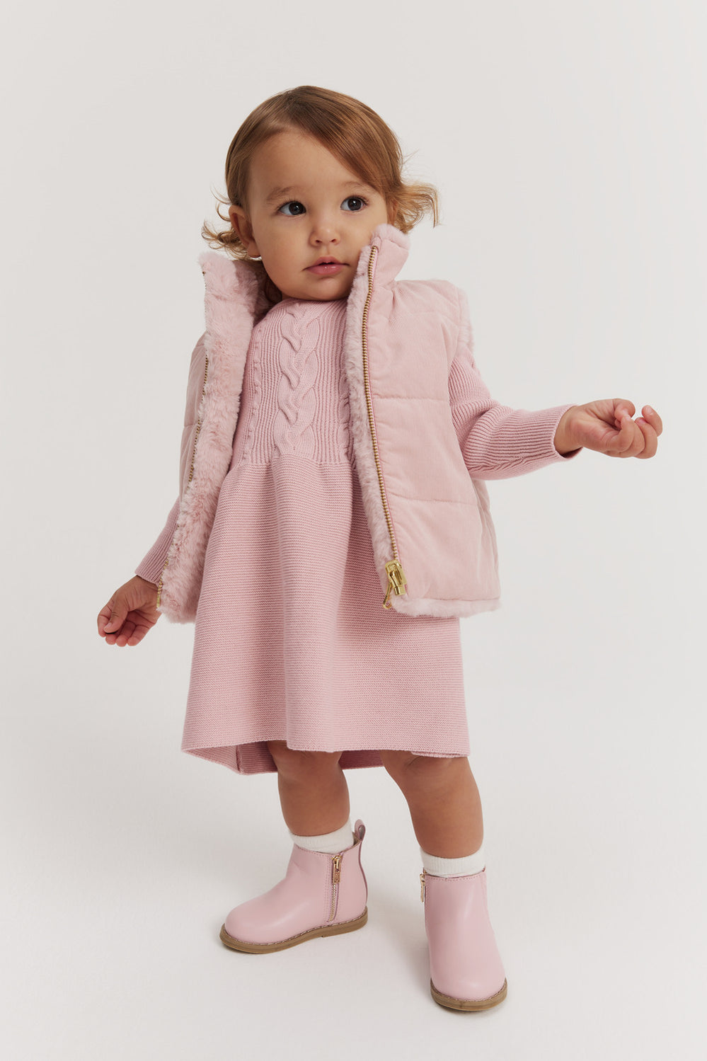 Cotton Pointelle Knit Dress