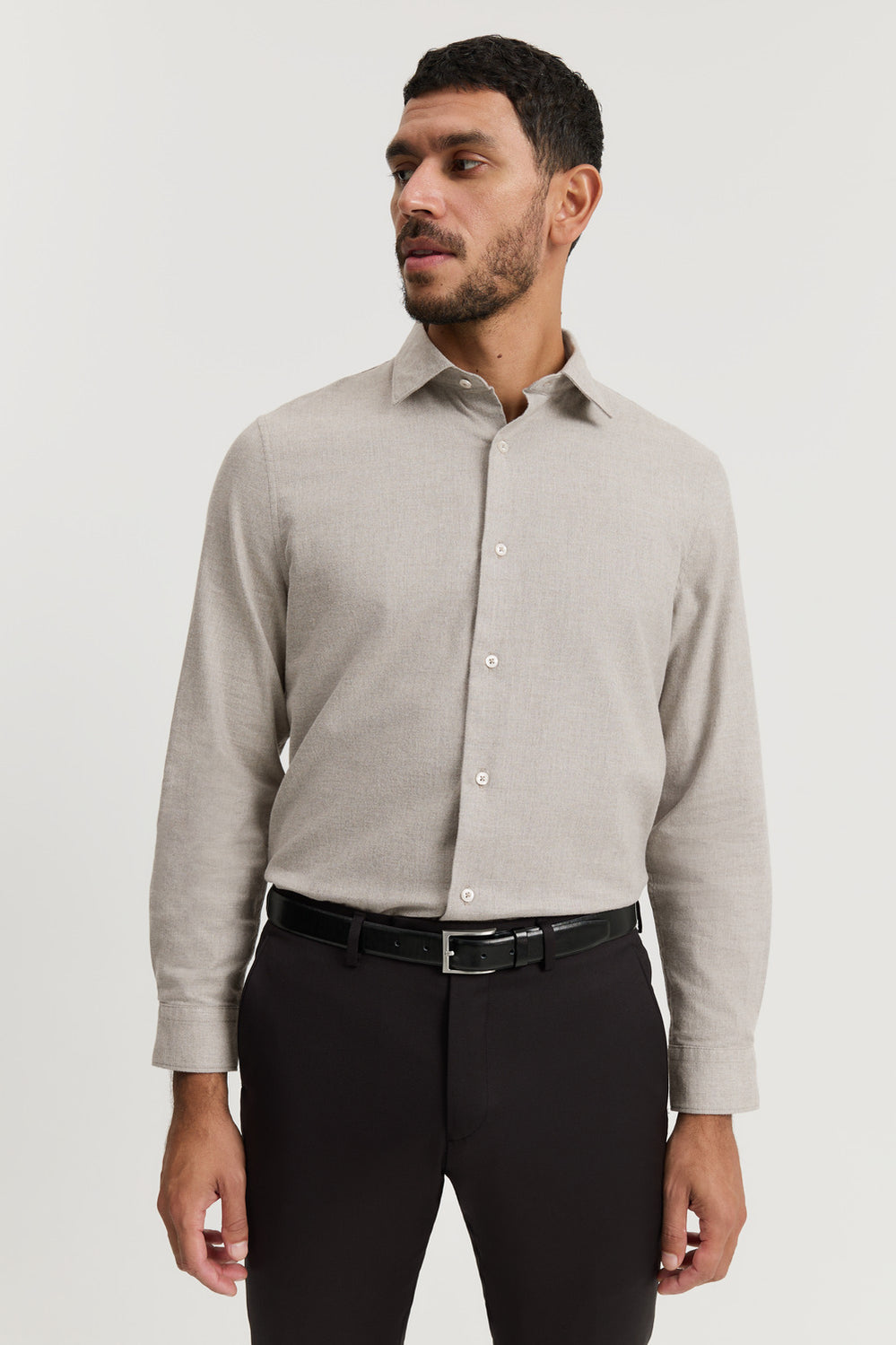 Tailored Fit Brushed Melange Shirt