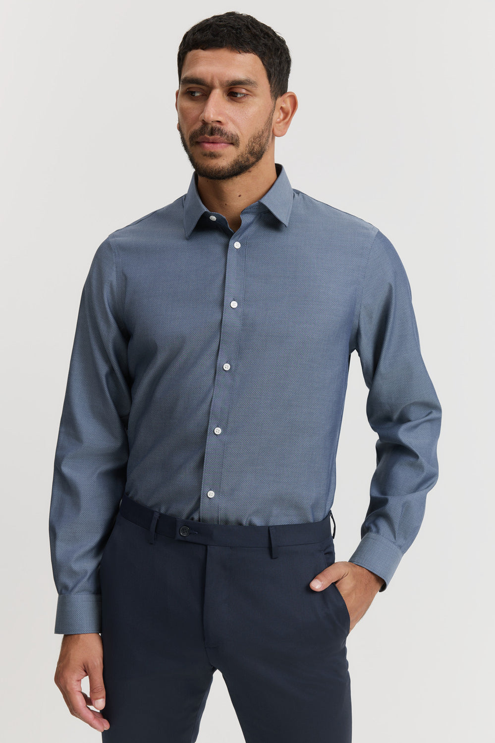 Regular Fit Jacquard Travel Shirt
