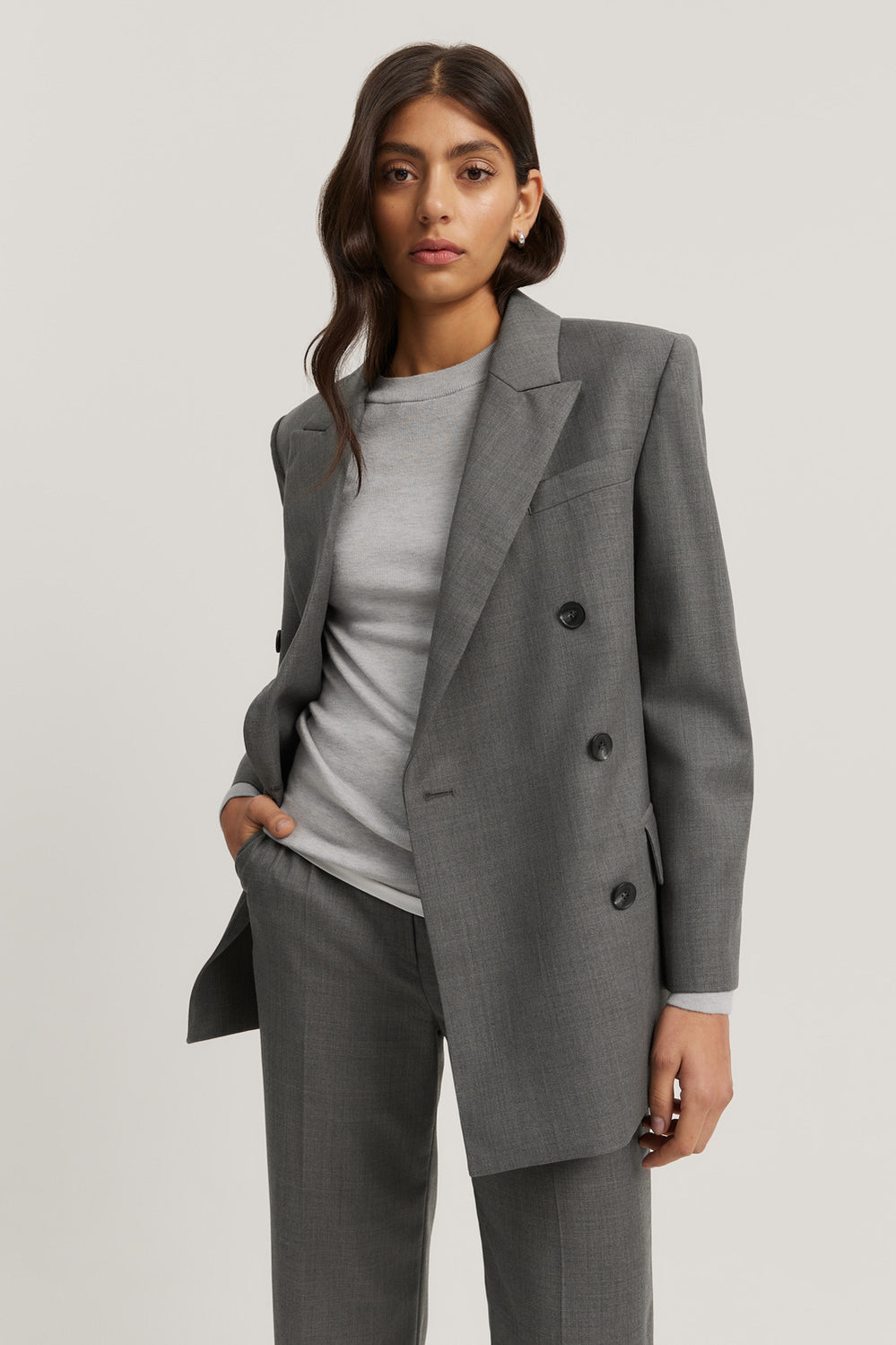 Tailored Double-Breasted Blazer