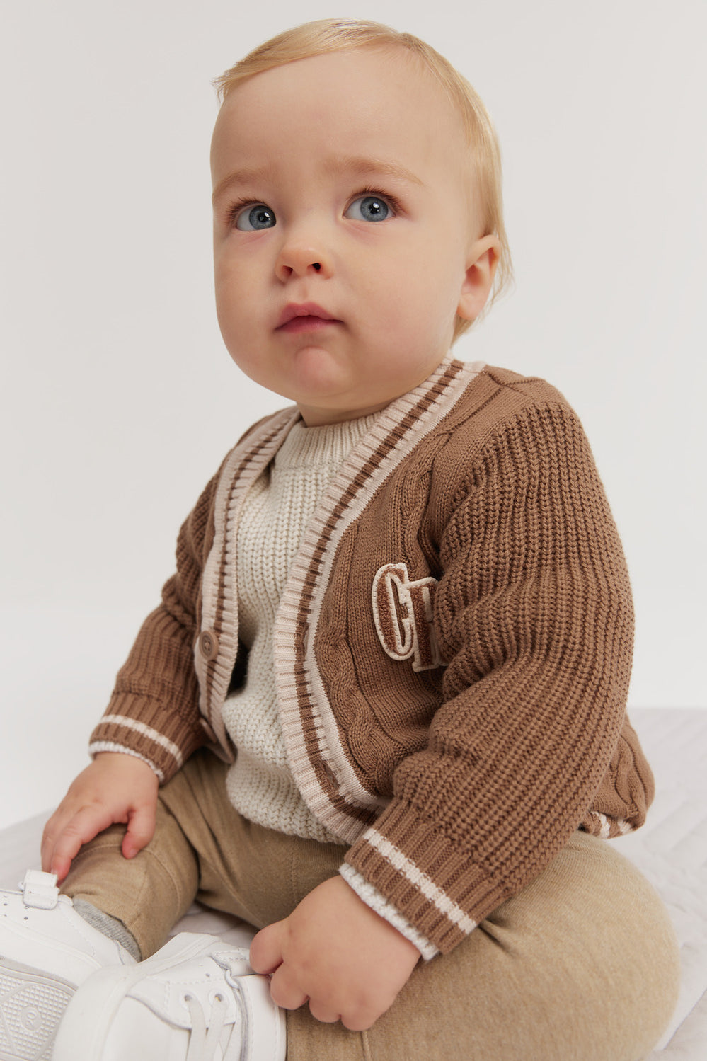 Organically Grown Cotton Varsity Cardigan