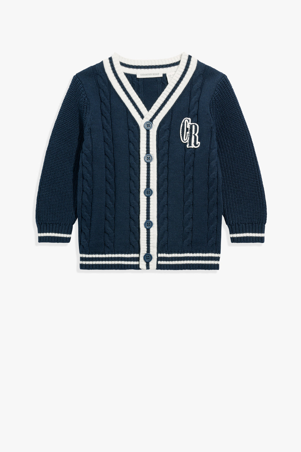 Organically Grown Cotton Varsity Cardigan