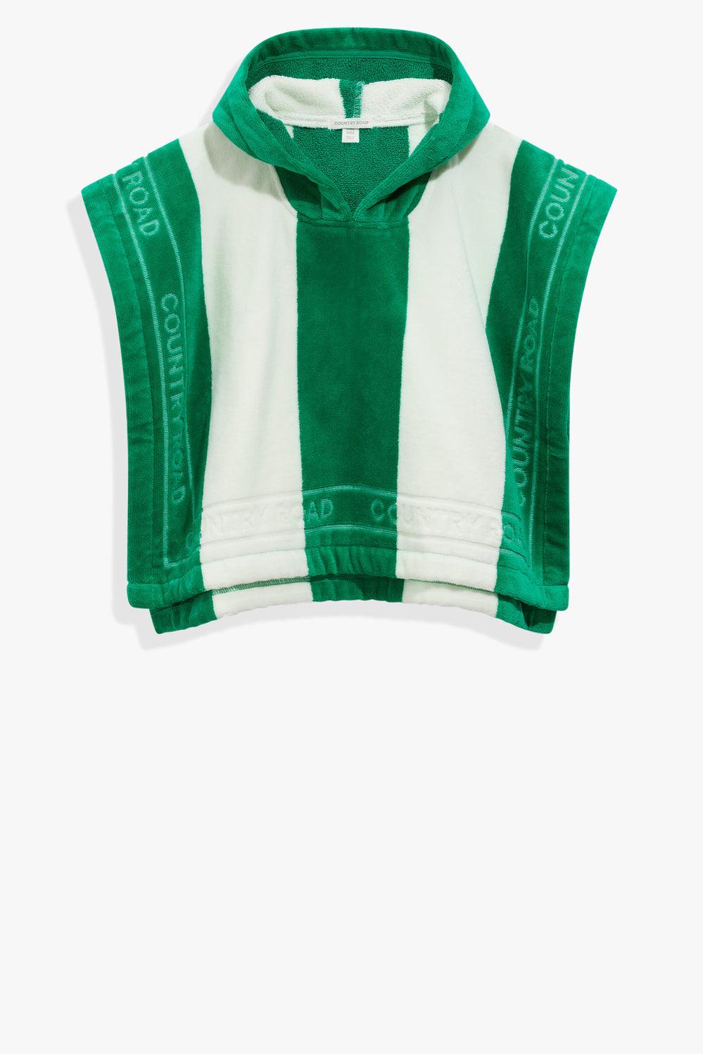 Cotton Logo Stripe Poncho