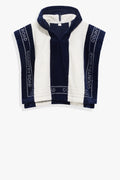 Cotton Logo Stripe Poncho