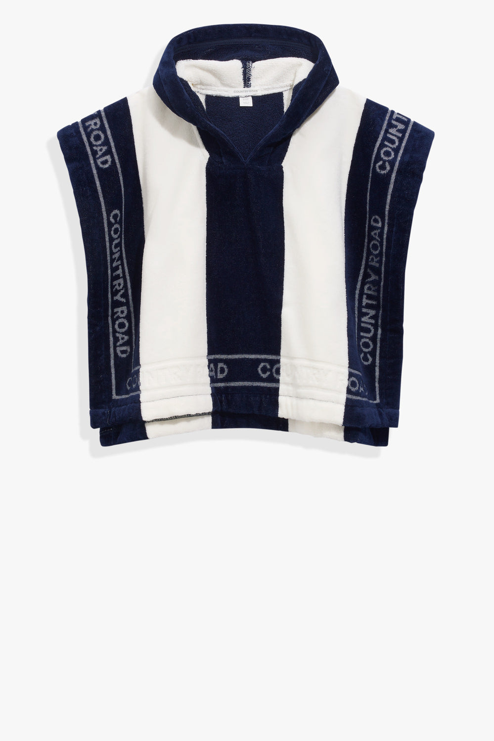 Cotton Logo Stripe Poncho