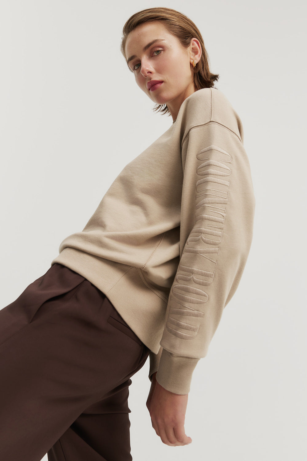 Cotton Logo Sleeve Sweat