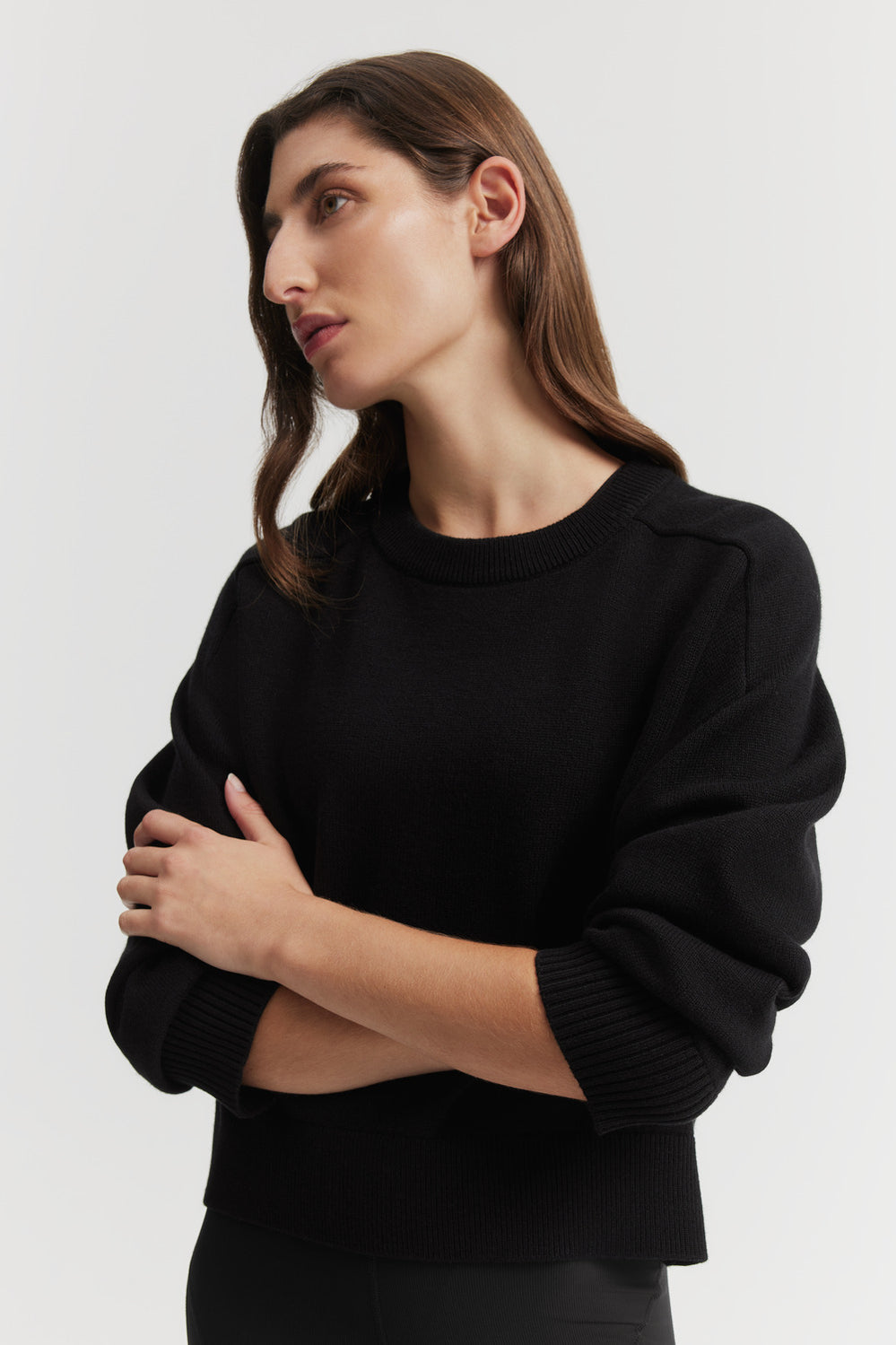 Crop Crew Neck Knit