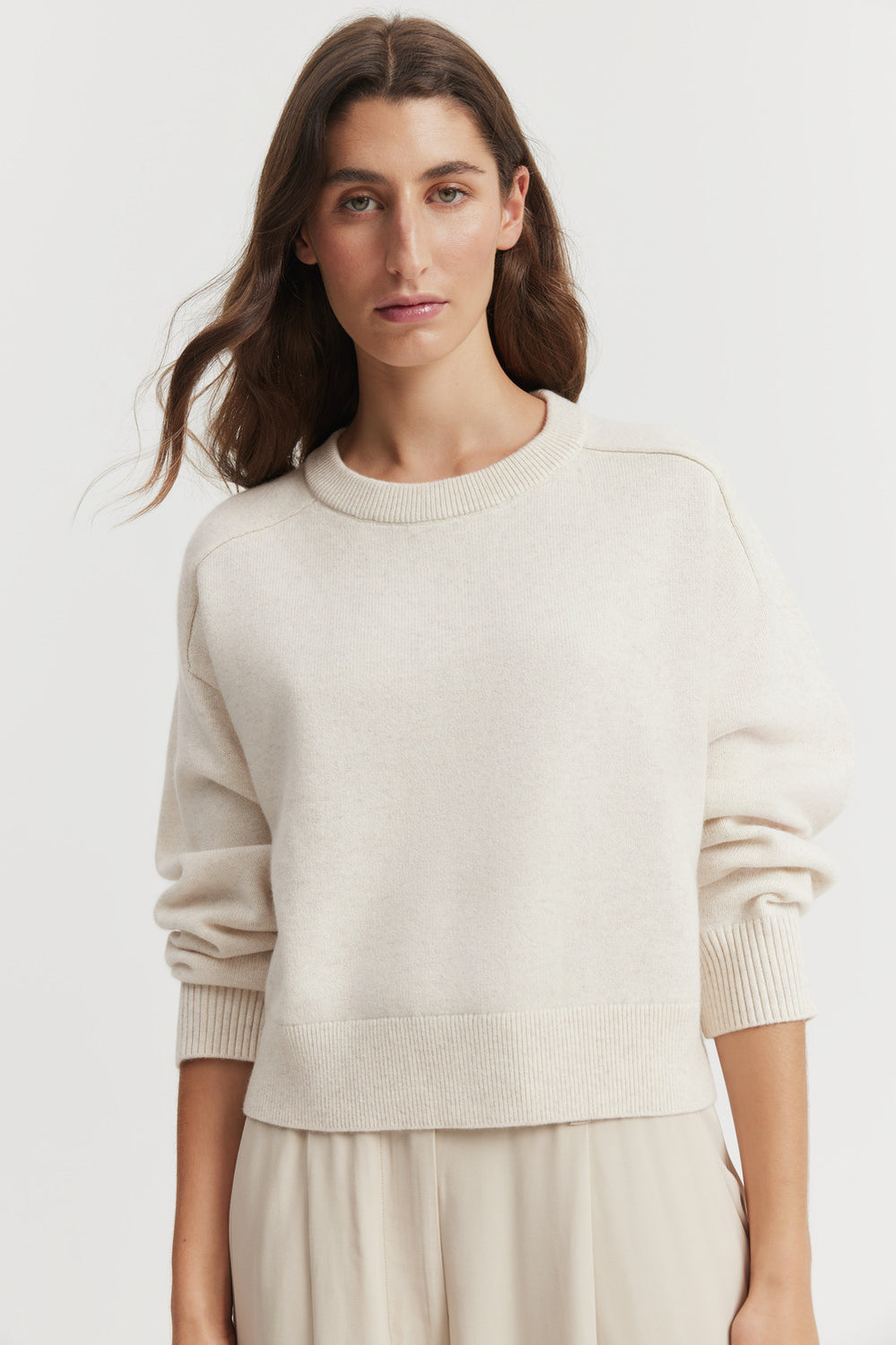 Crop Crew Neck Knit