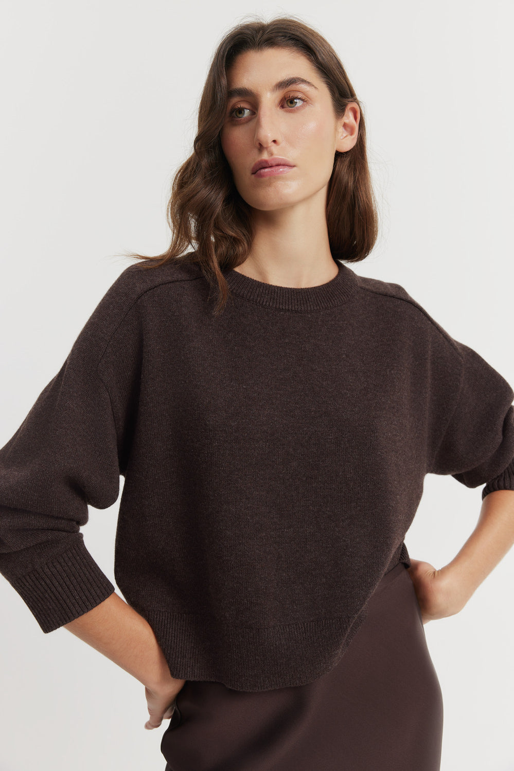 Crop Crew Neck Knit