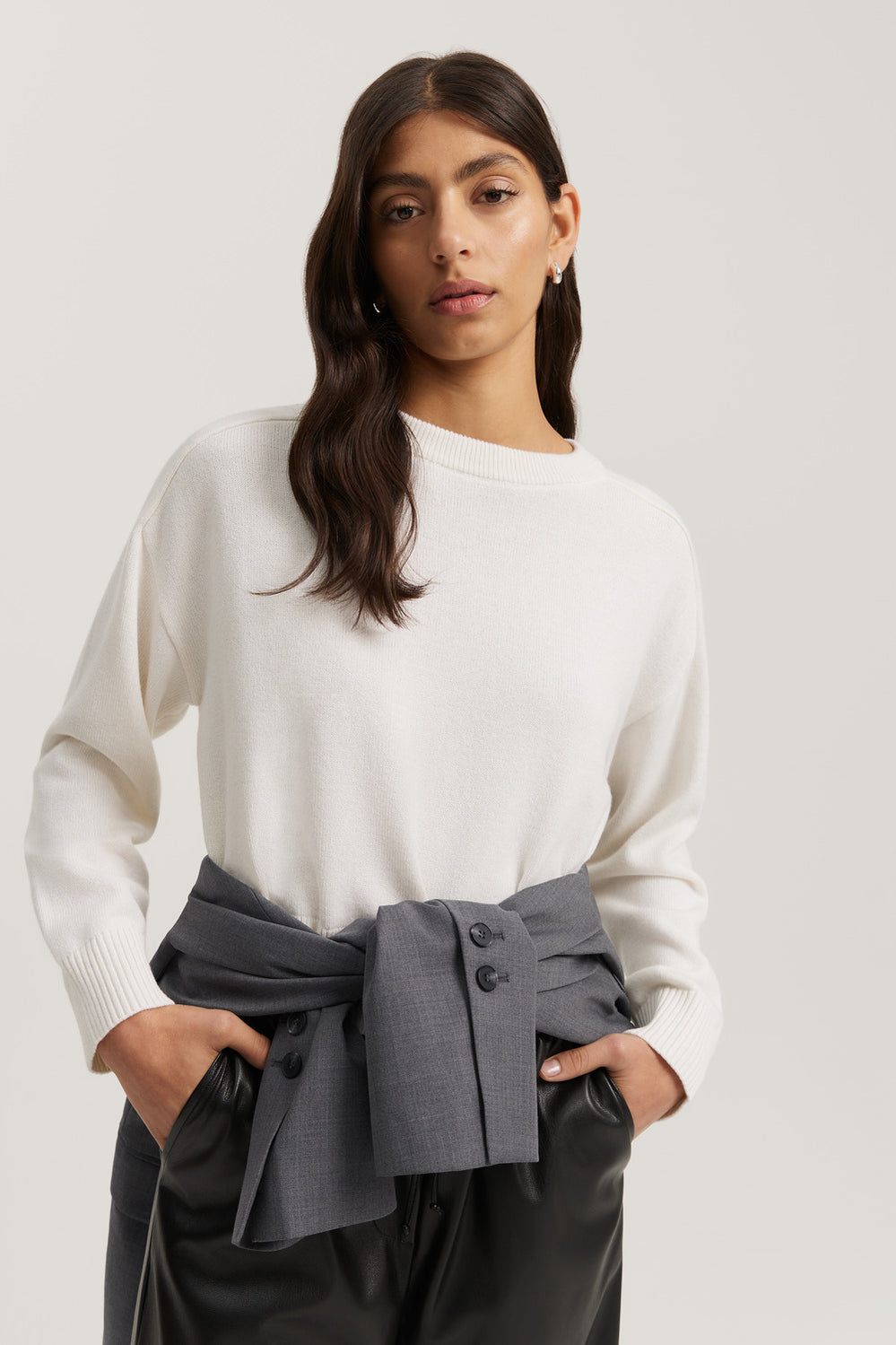 Crop Crew Neck Knit
