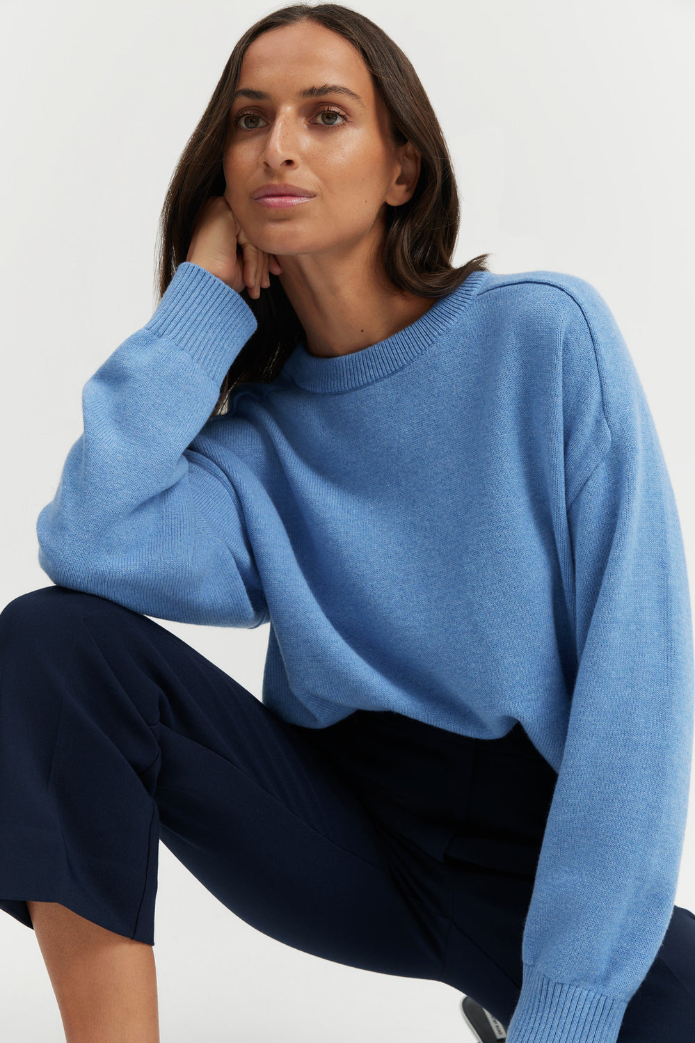 Crop Crew Neck Knit