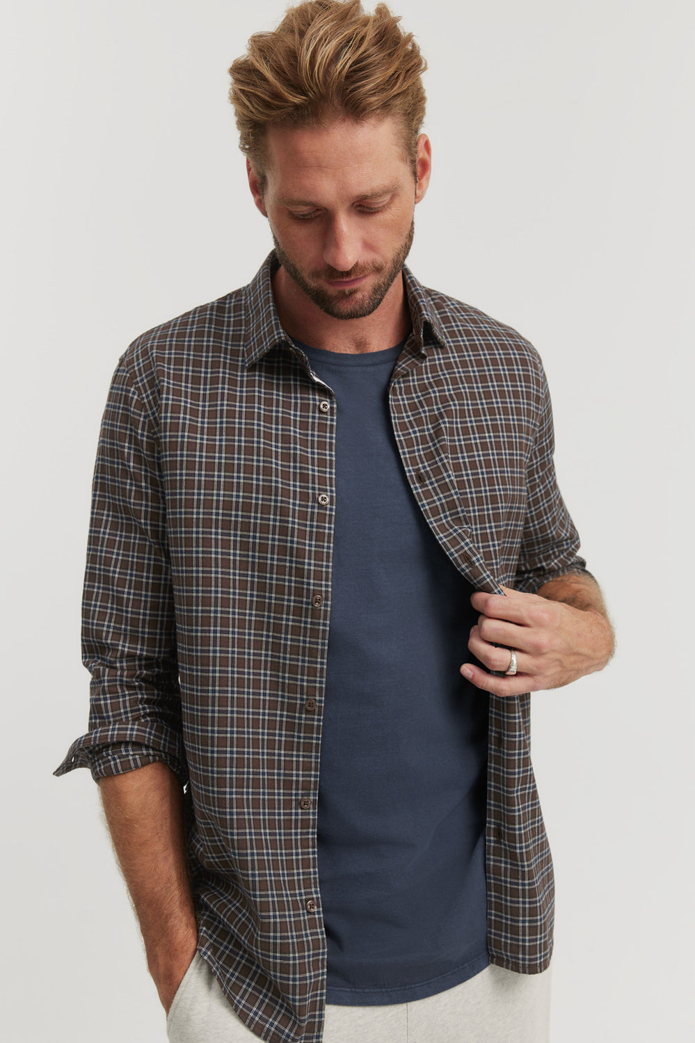 Tailored Fit Brushed Check Shirt