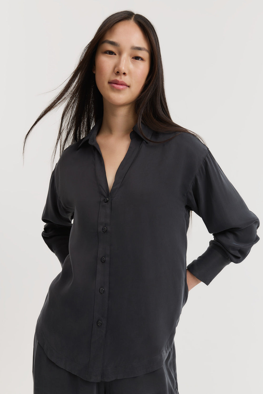 Cupro Button Through Shirt
