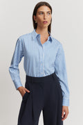 Cotton Stripe Relaxed Oxford Shirt