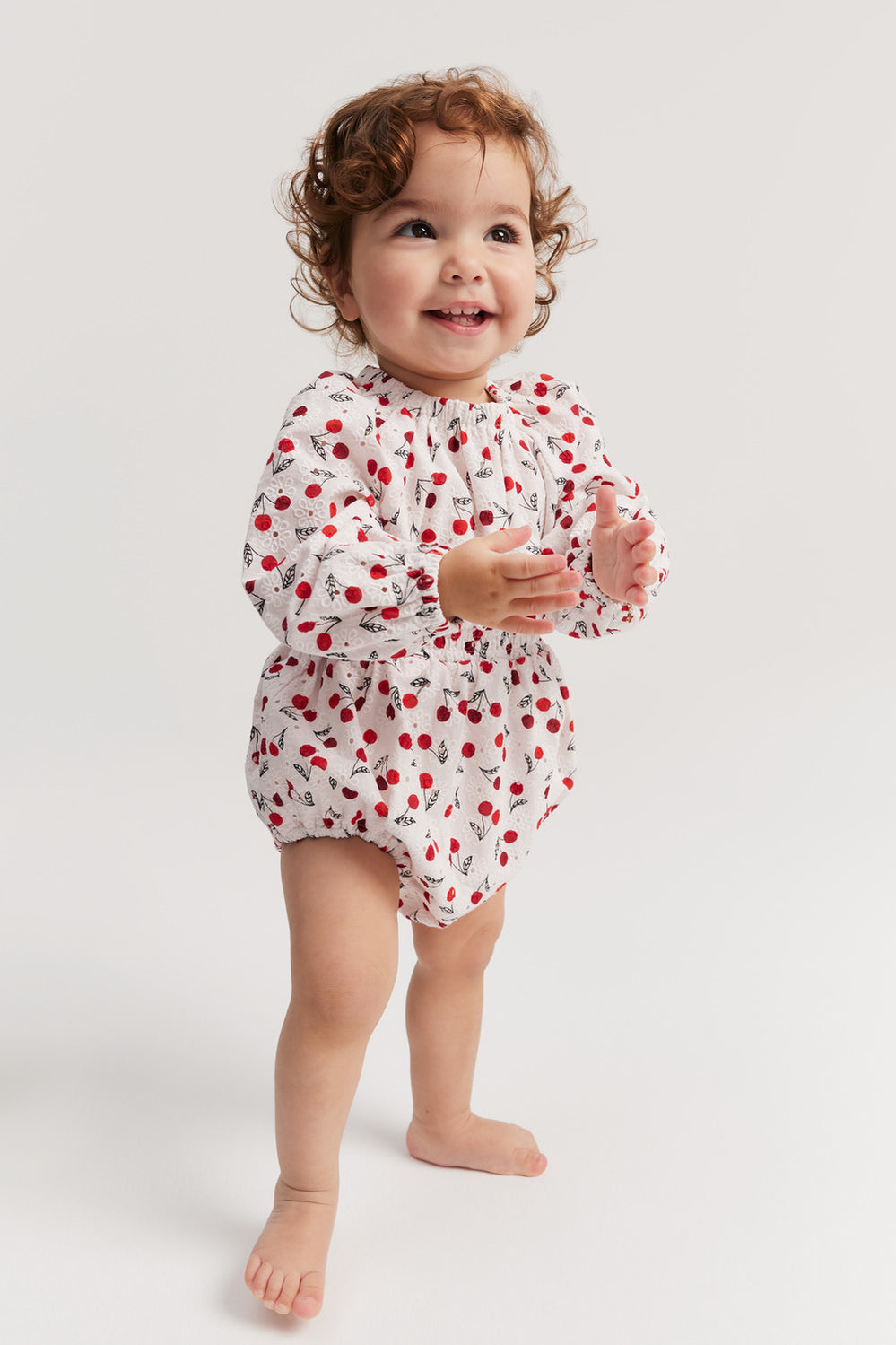 Broderie Long Sleeve Romper