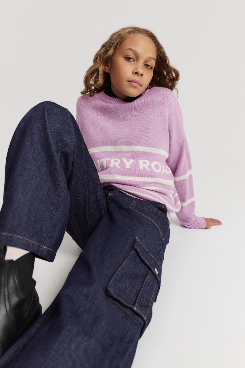 Teen Logo Stripe Knit
