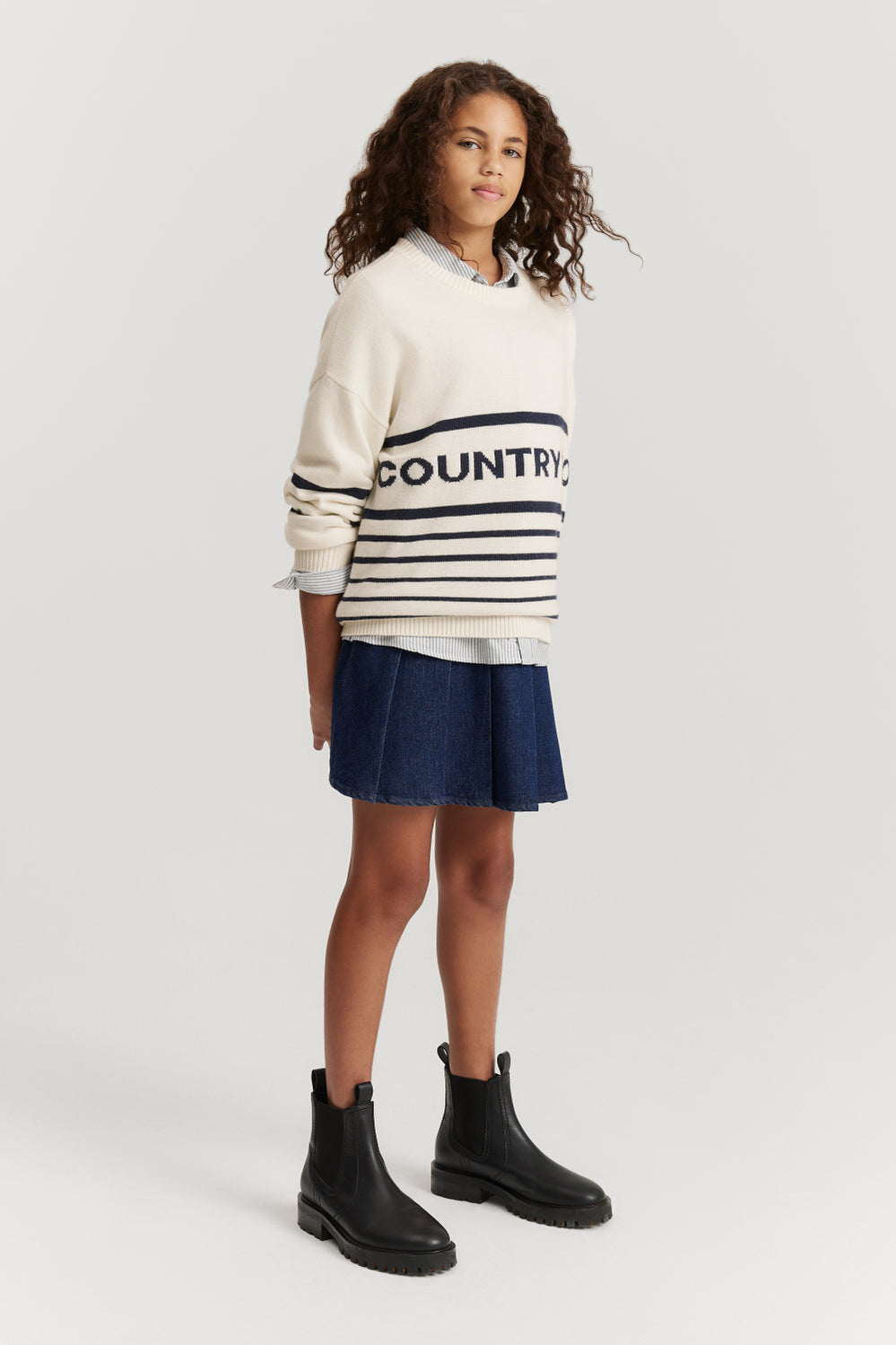 Teen Logo Stripe Knit