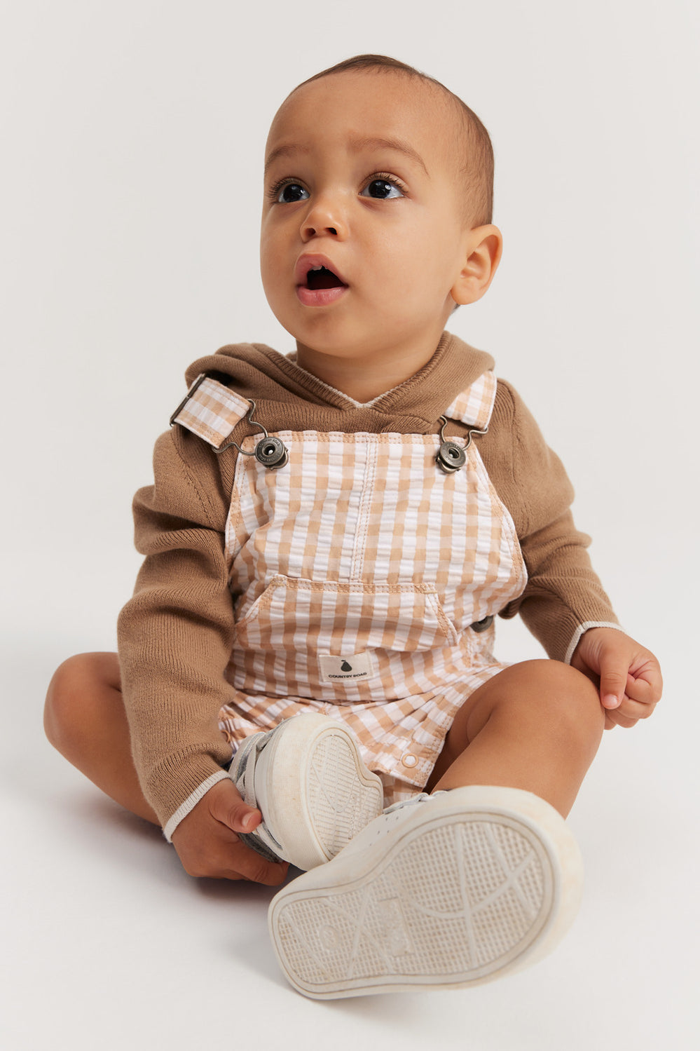 Cotton Blend Gingham Overall